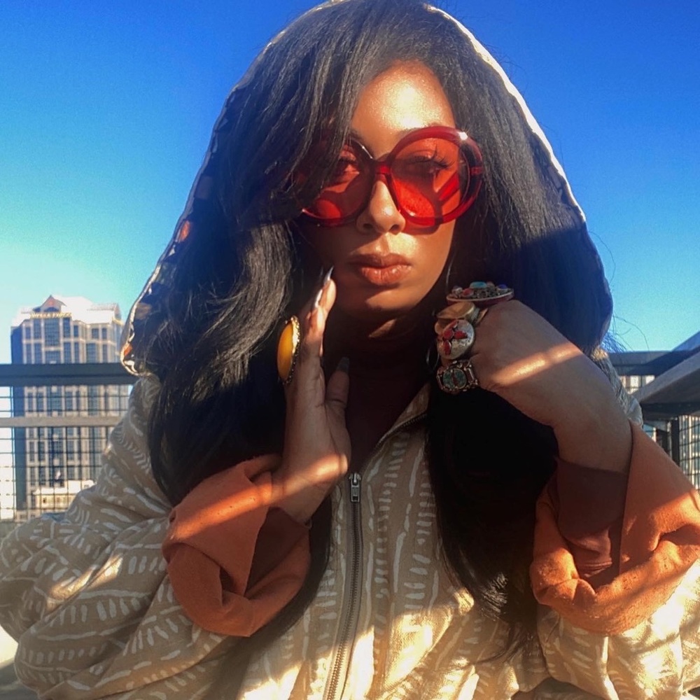 Oversized red glasses